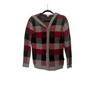 J. Jill Buffalo Plaid Hooded Sweater